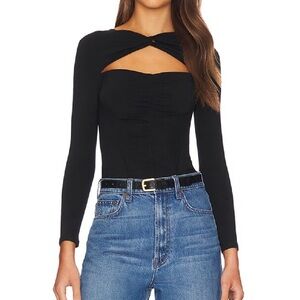 Superdown Revolve Gabby Cut Out Long‎ Sleeve Top in Black Size Small